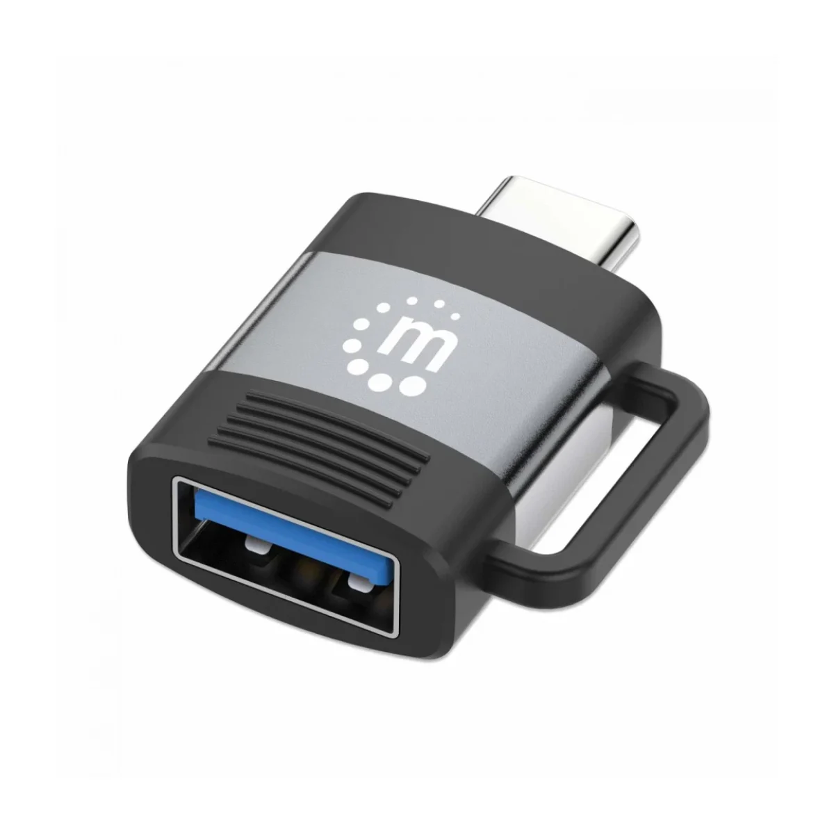 Adaptador USB Manhattan 356312 USB A a USB C Negro con Gris Espacial 356312