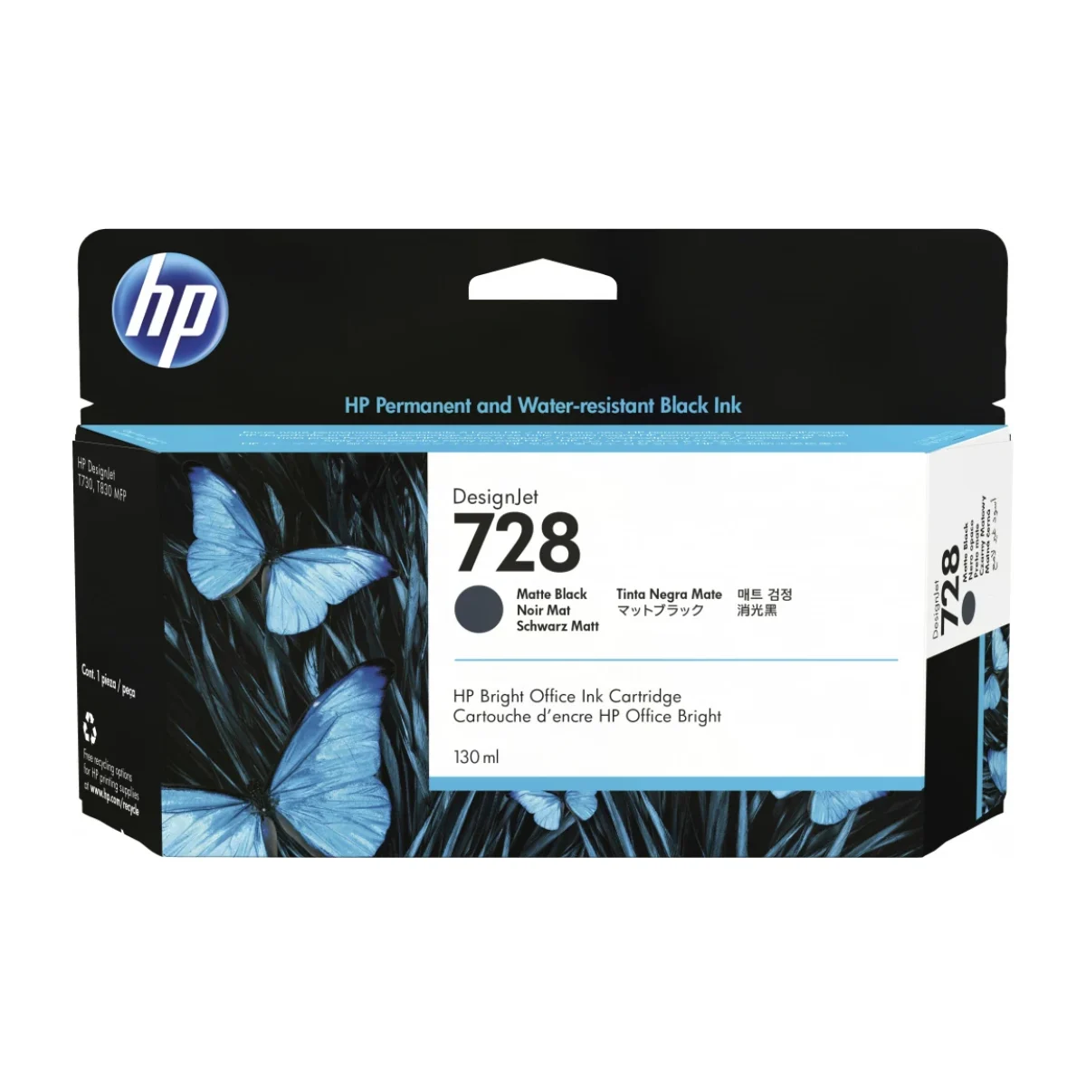 Cartucho De Tinta Hp 728 Negro Mate Designjet Original 3Wx25A 3WX25A