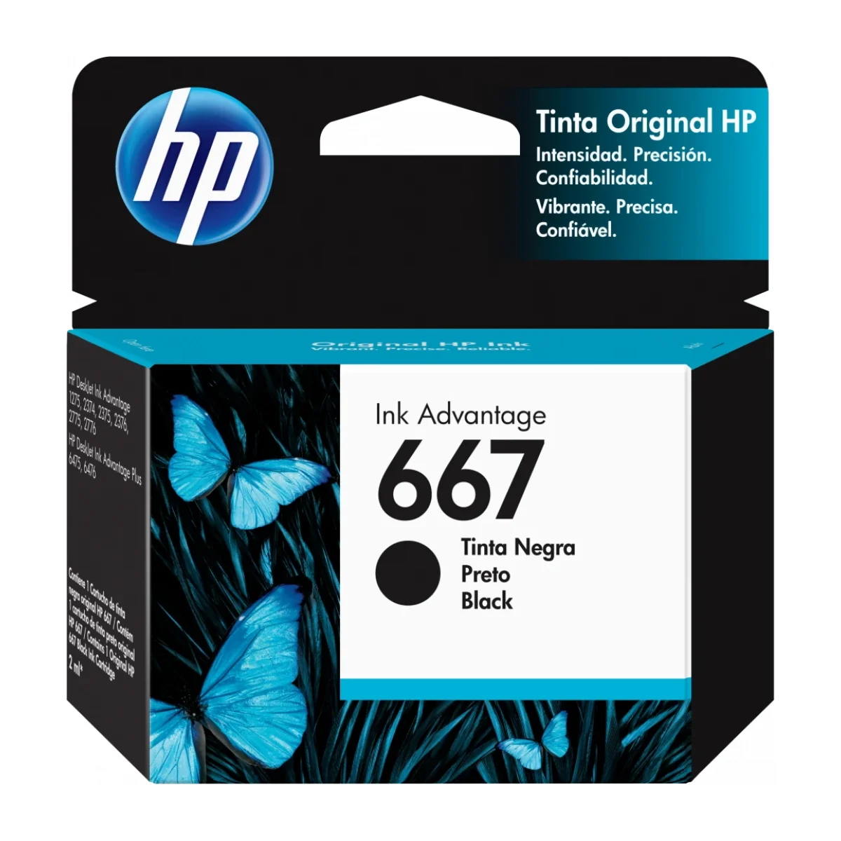 Cartucho de Tinta HP 667 Negro Original 3YM79AL 3YM79AL