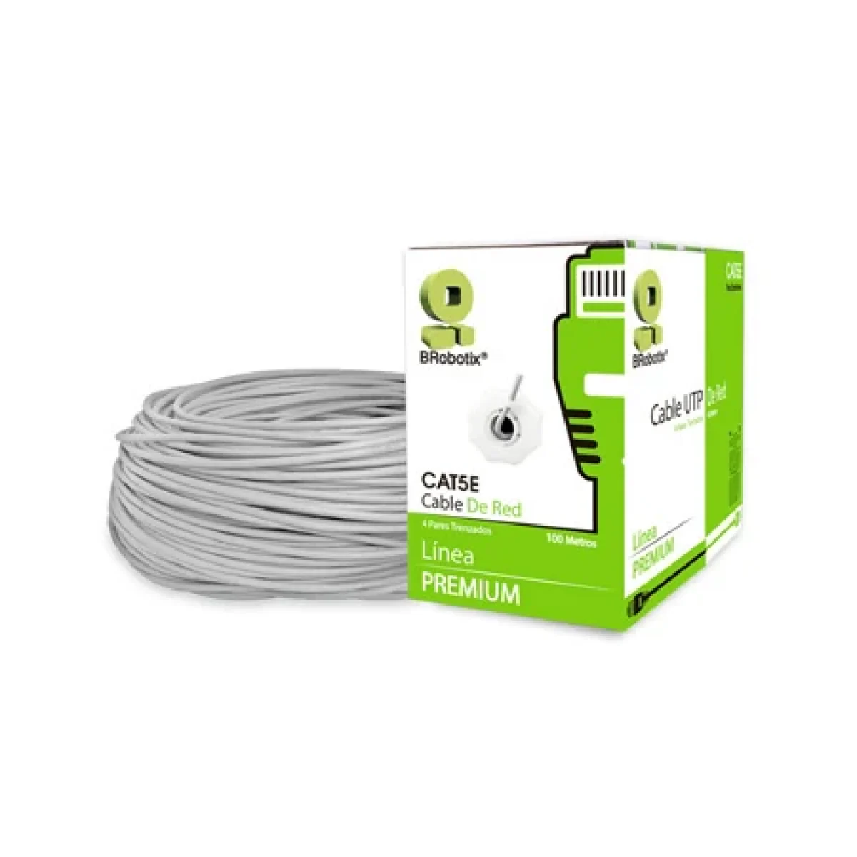 Bobina BRobotix Cat5e 100M 24 AWG Gris 400052G