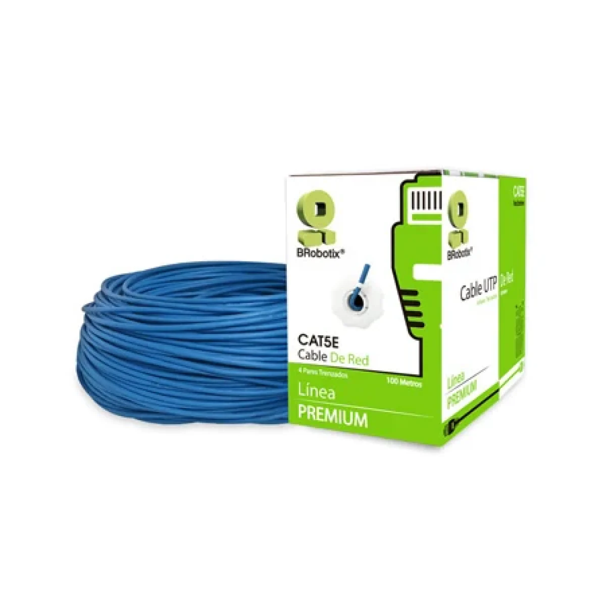 Bobina BRobotix Cat5e 100M 24 AWG Azul 400052