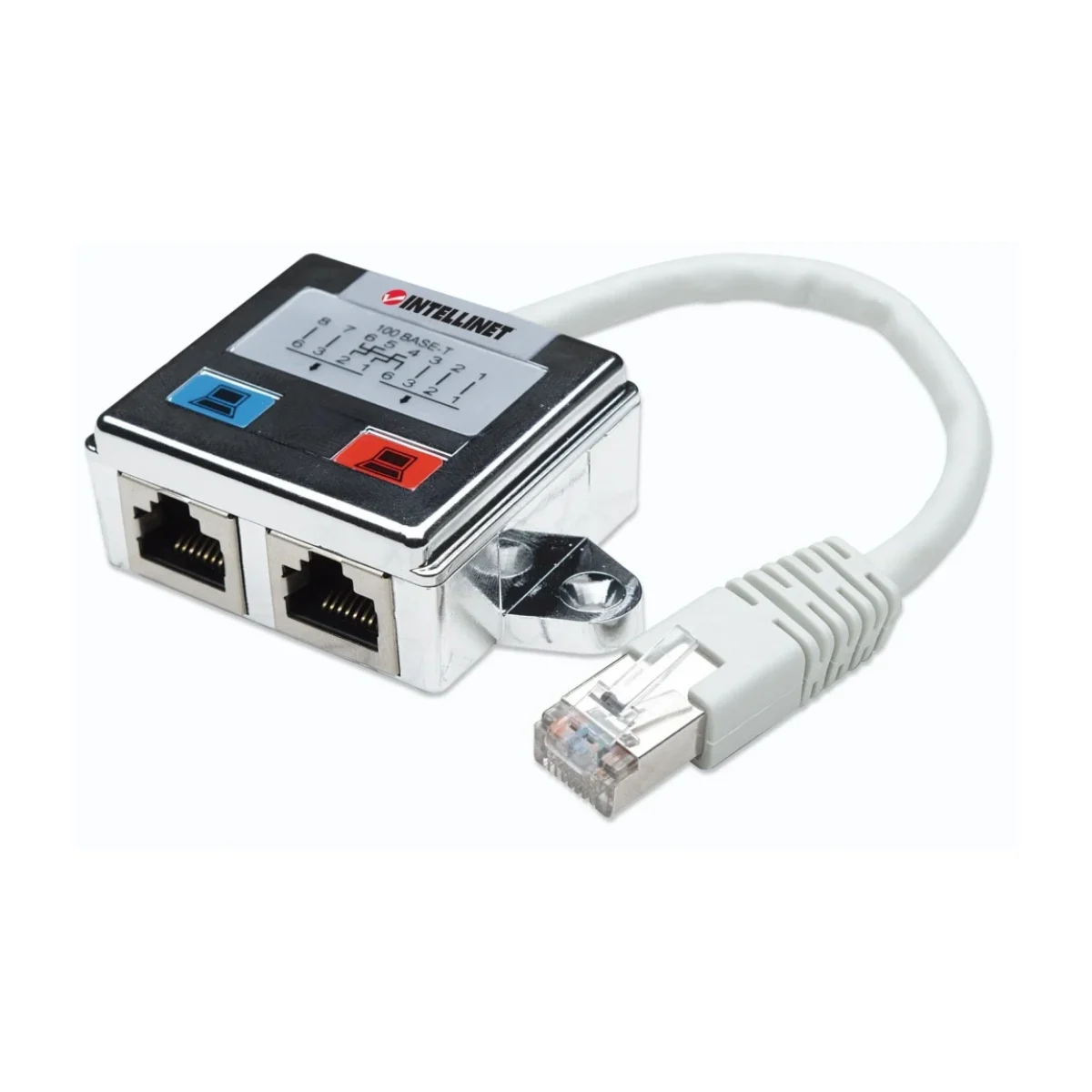 Adaptador Intellinet 2x RJ 45 a RJ 45 Cat5e 504195