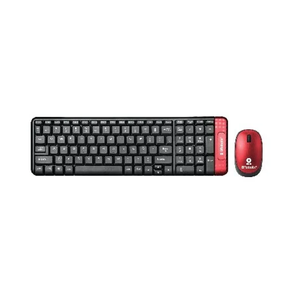Kit de Teclado y Mouse BRobotix 6000632 Inalambrico USB Multimedia Espanol Negro con Rojo 6000632