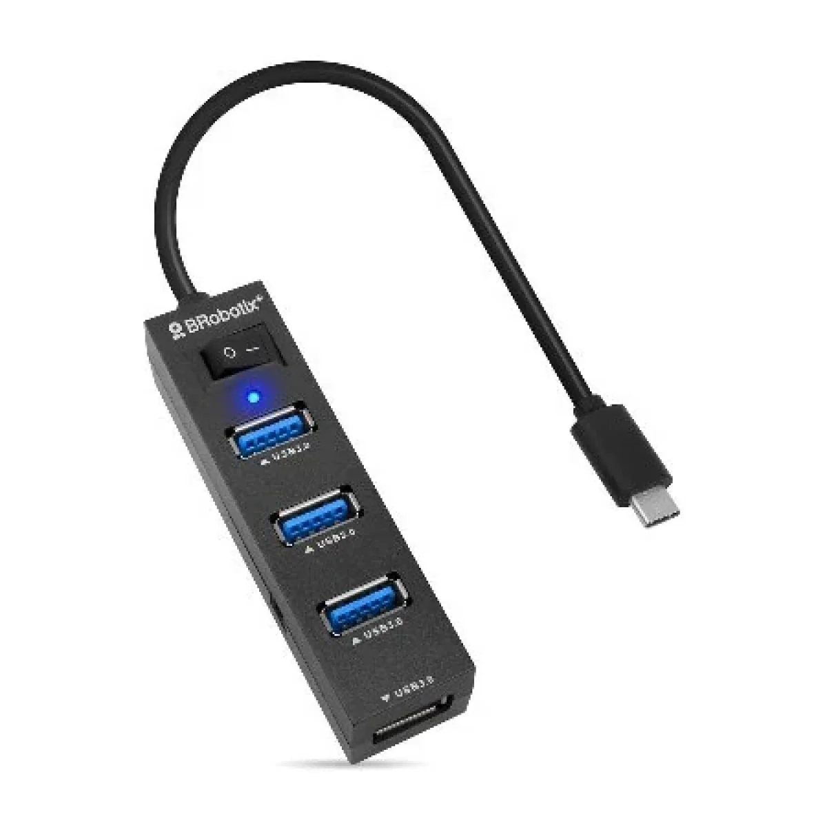 Hub USB BRobotix 6001189 USB C 4 Puertos USB 30 Con Switch 6001189