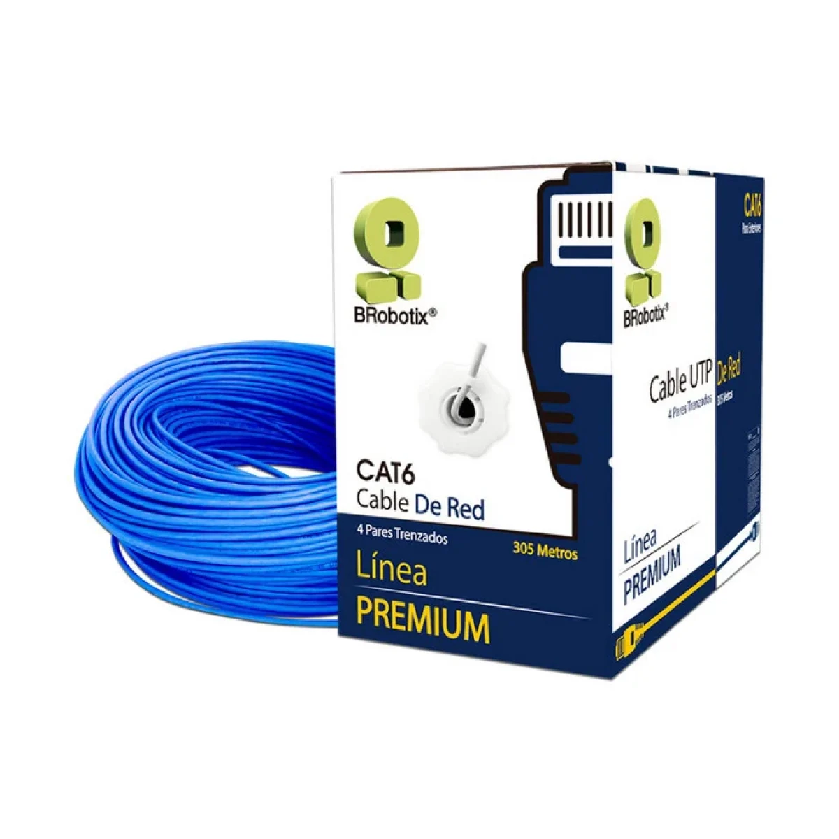 Bobina BRobotix 6006795 Cat6 UTP 305m 23AWG Azul 6 6006795