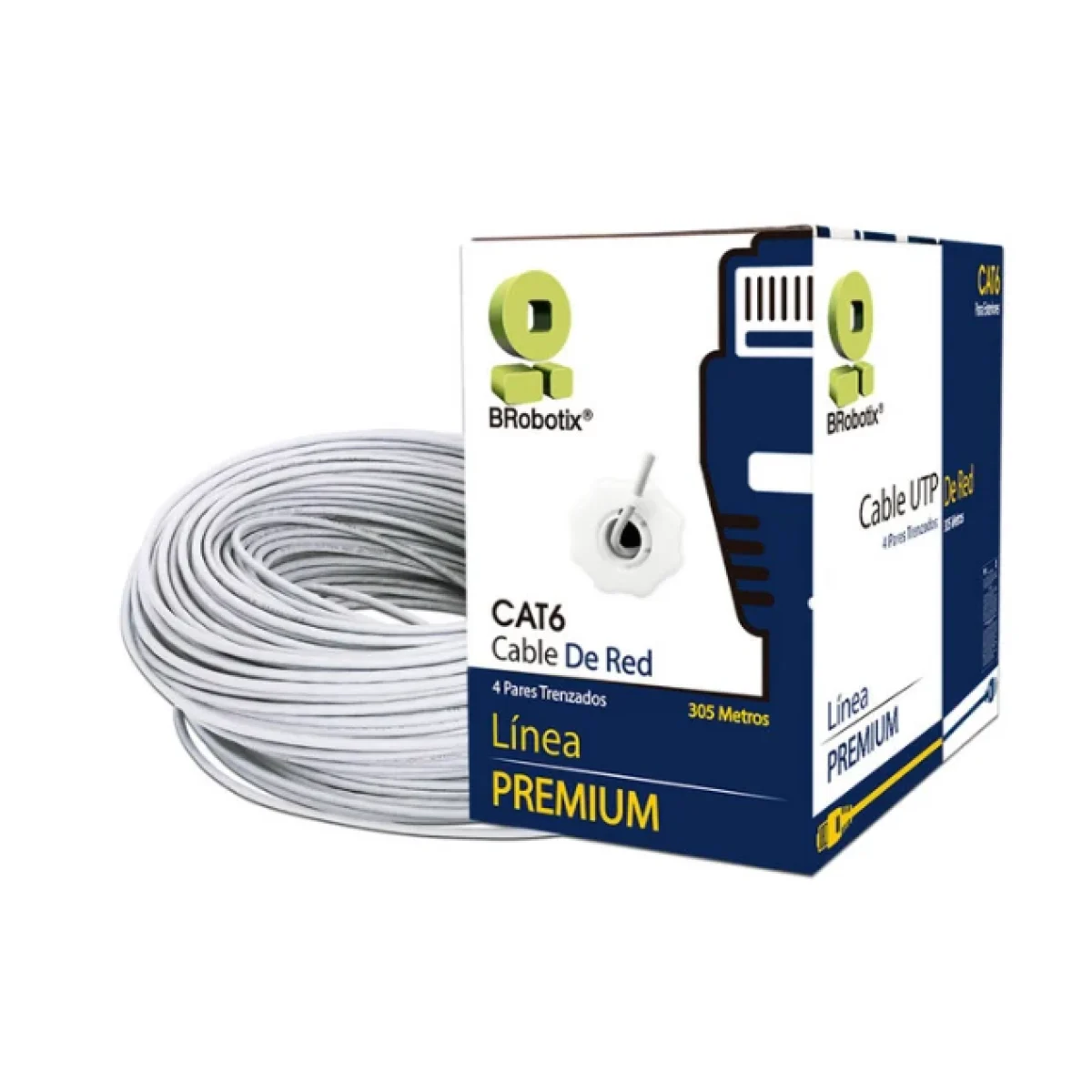 Bobina BRobotix 6006801 Cat6 UTP 305m 23AWG Blanco 6006801