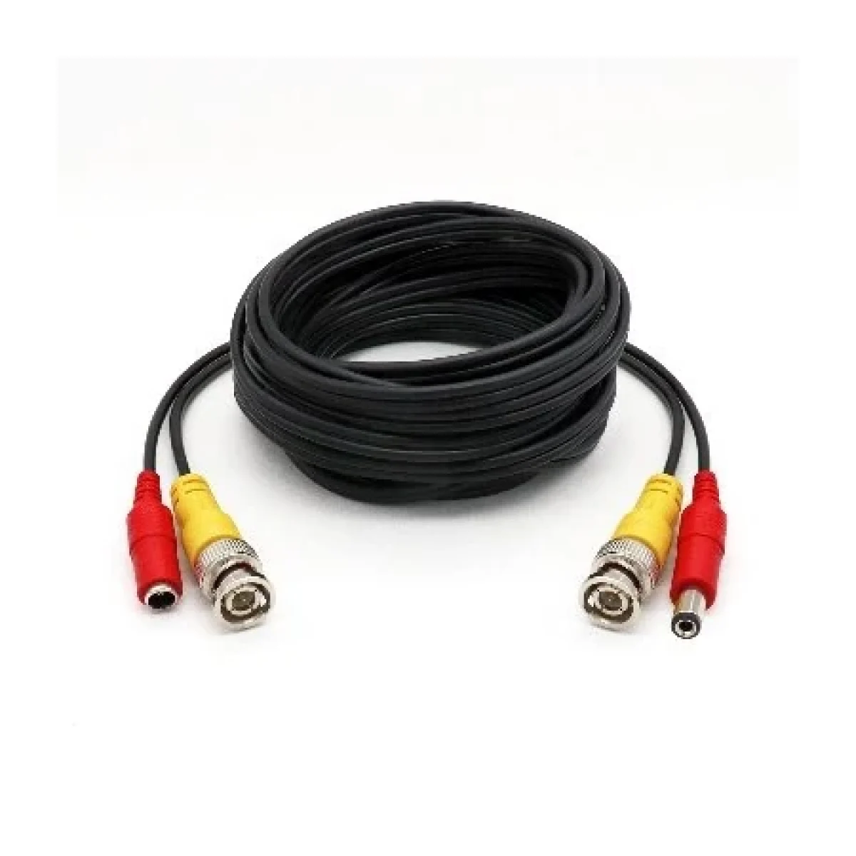 Bobina de Cable CCTV SIAMES BRobotix 764731 2 Conectores BNC 2 Conectores Energia 15 Mts Negro Rojo 764731
