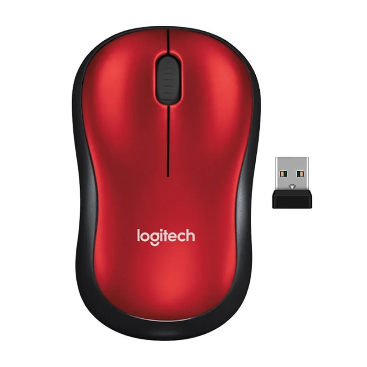 Mouse Logitech M185 Inalambrico USB Negro con Rojo 910 003635