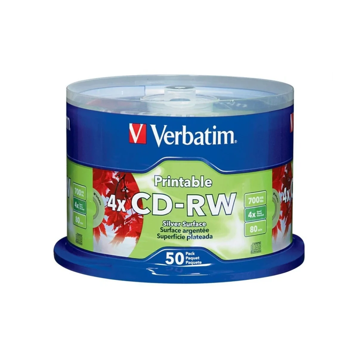CD RW Verbatim 4X 700MB Paquete de 50 Piezas 95159