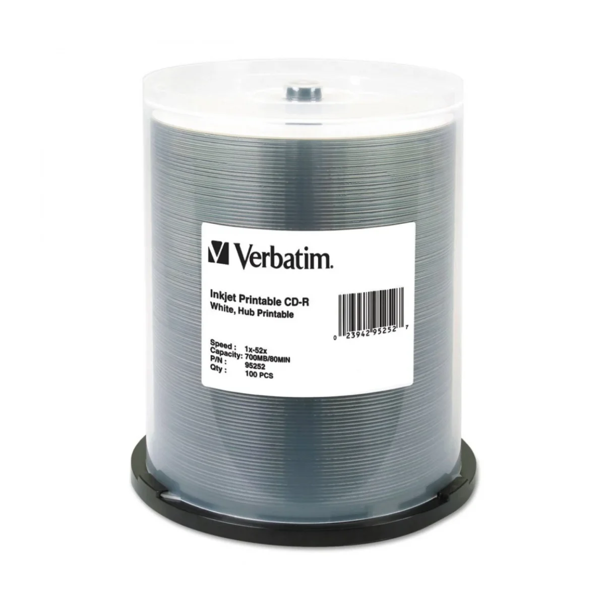 CD R Verbatim 52X 700MB Paquete de 100 Piezas 95252
