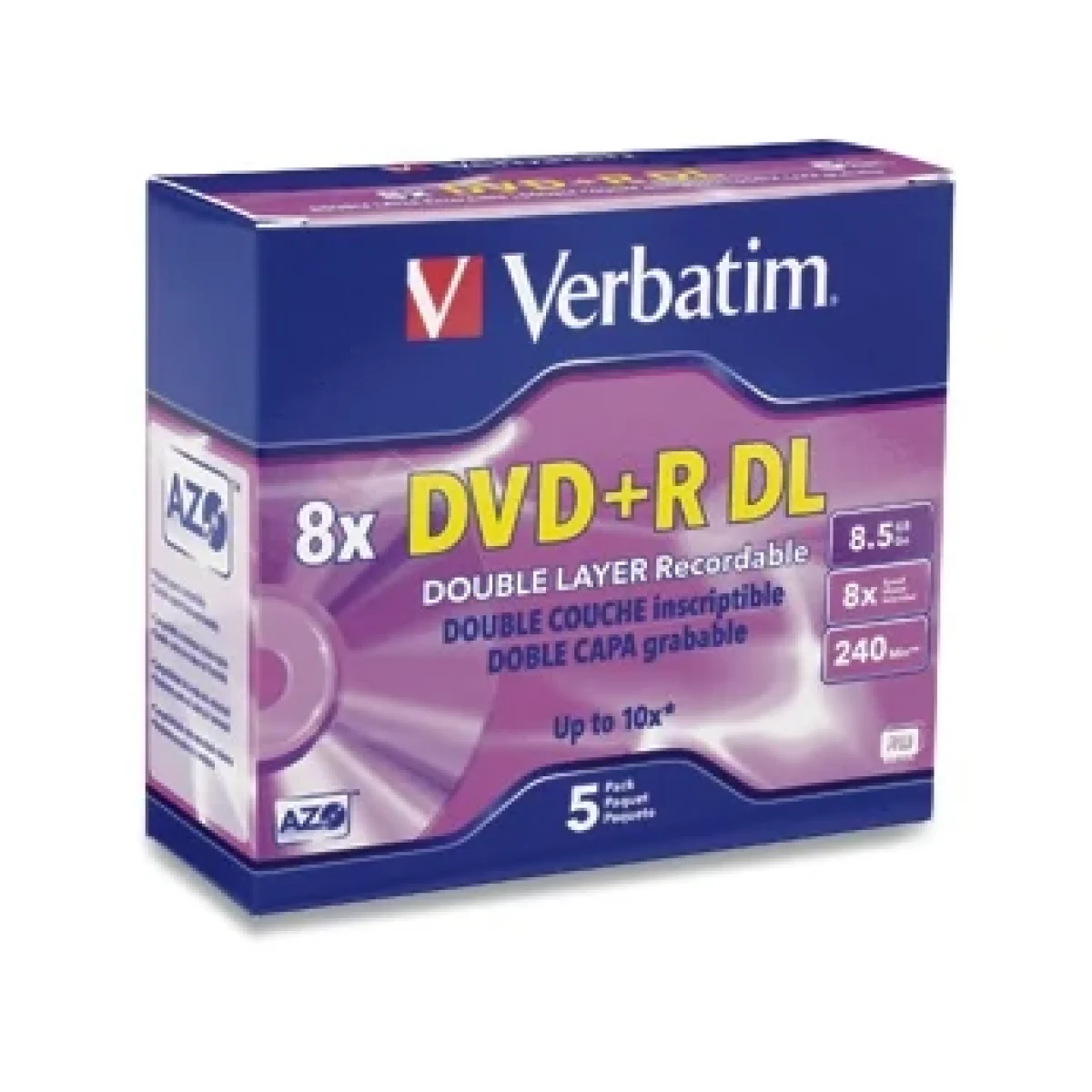 DVDR DL Verbatim 8X 85GB 5 Piezas 95311