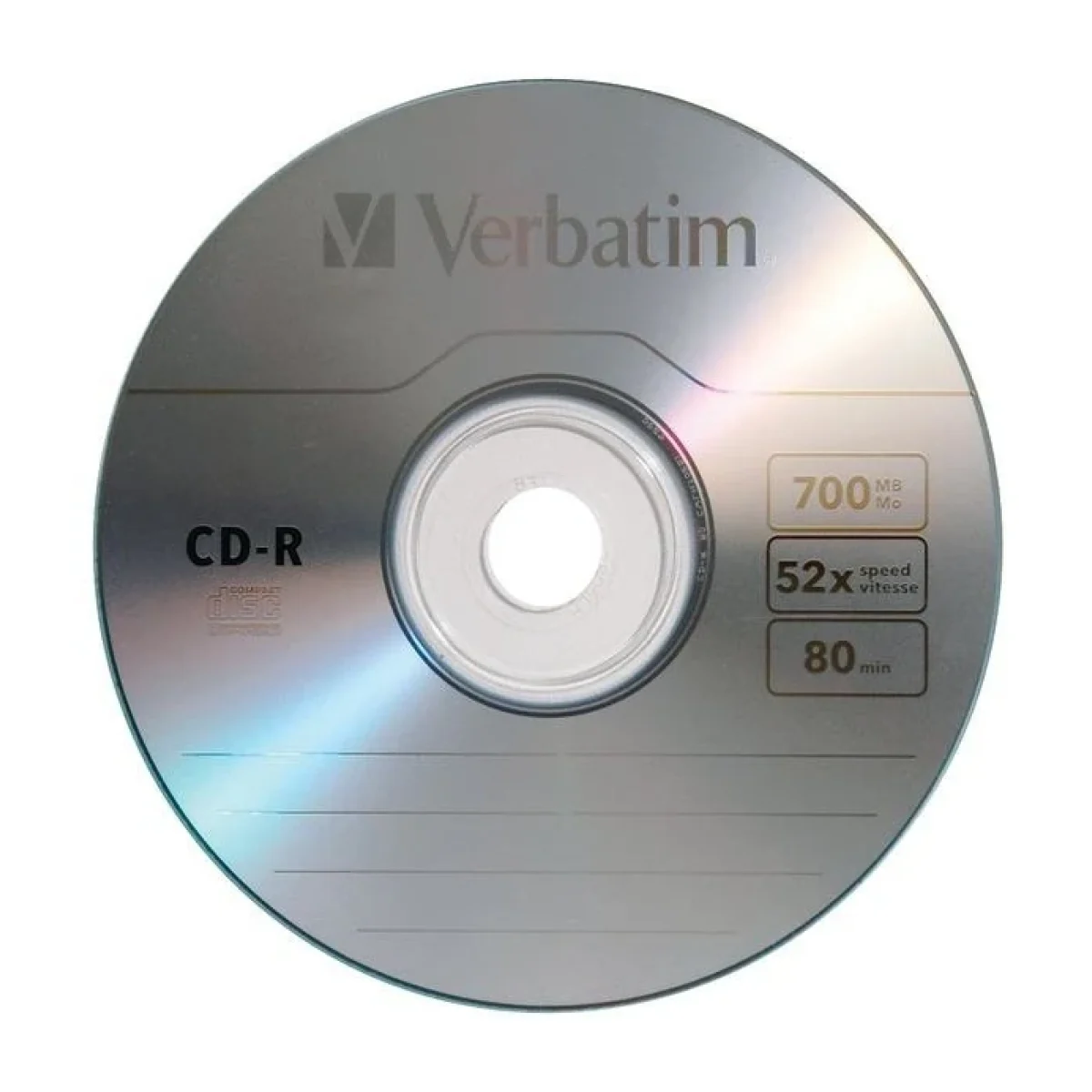 CD R Verbatim 52X 700MB Paquete de 50 Piezas 96298