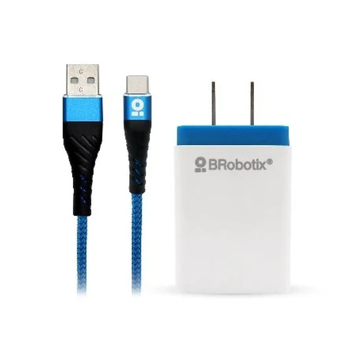 Cargador BRobotix 963332 USB C USB A Blanco Azul 963332