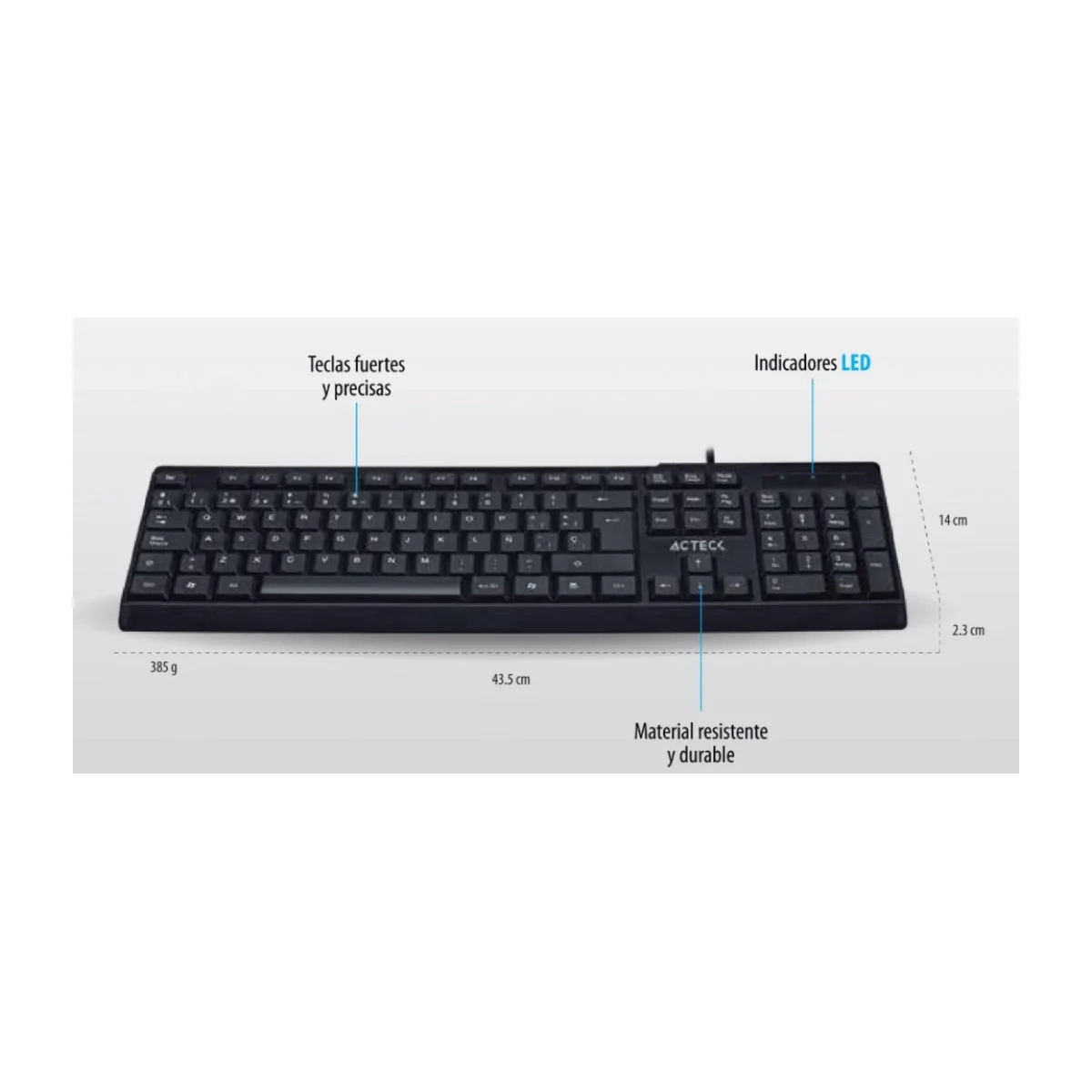 Teclado Acteck Entry 310 Alambrico USB Negro AC 928946