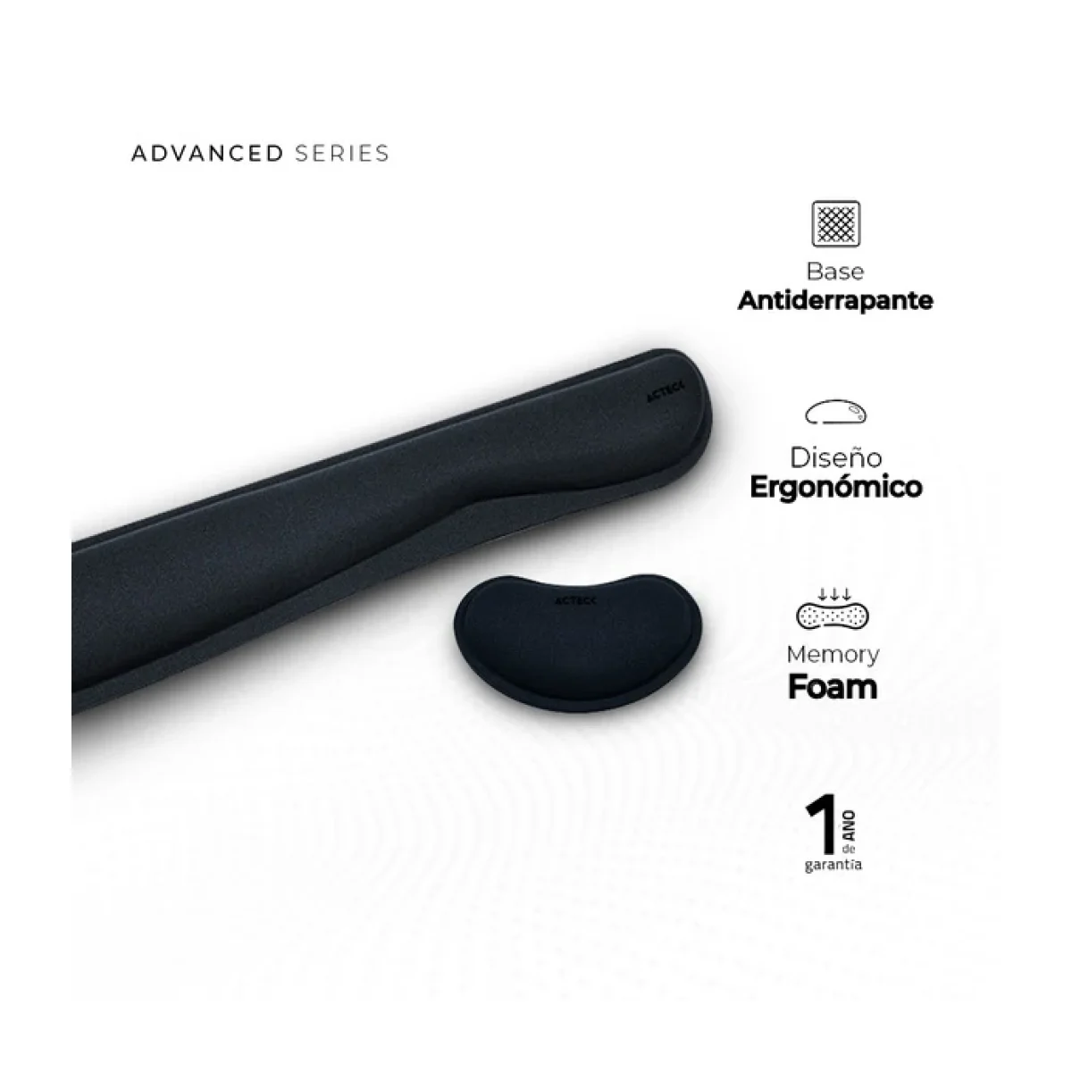 Kit de Reposamunecas Acteck Cushy TR410 Para Teclado y Mouse Grafito AC 934336