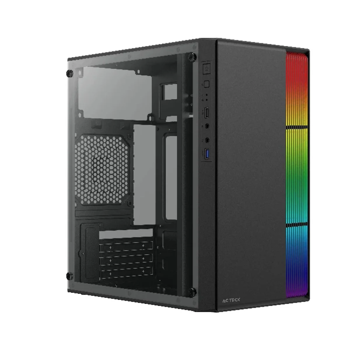 Gabinete Gamer Acteck Fusion II GI440 Micro Torre Micro ATX Mini ITX Fuente 500W Panel Lateral AC 935753