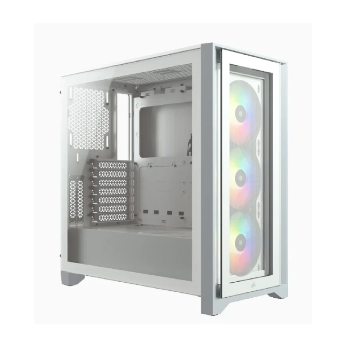 Gabinete Gamer Corsair iCUE 4000X RGB Media Torre ATX Panel Lateral Blanco CC 9011205 WW