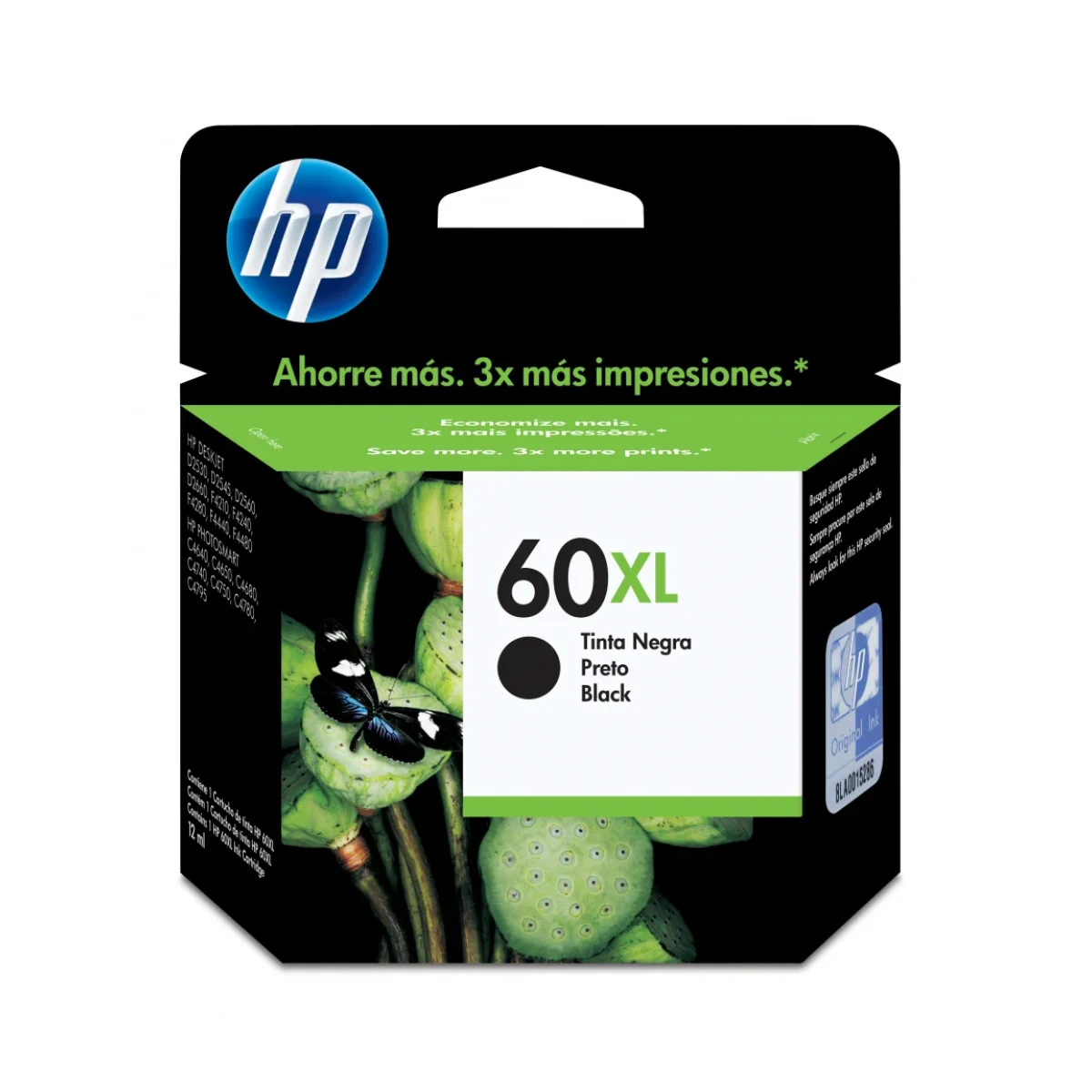 Cartucho de Tinta HP 60XL Negro Original CC641WL CC641WL
