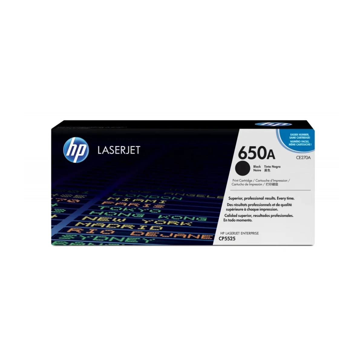Cartucho de Toner HP 650A Negro LaserJet Original CE270A CE270A