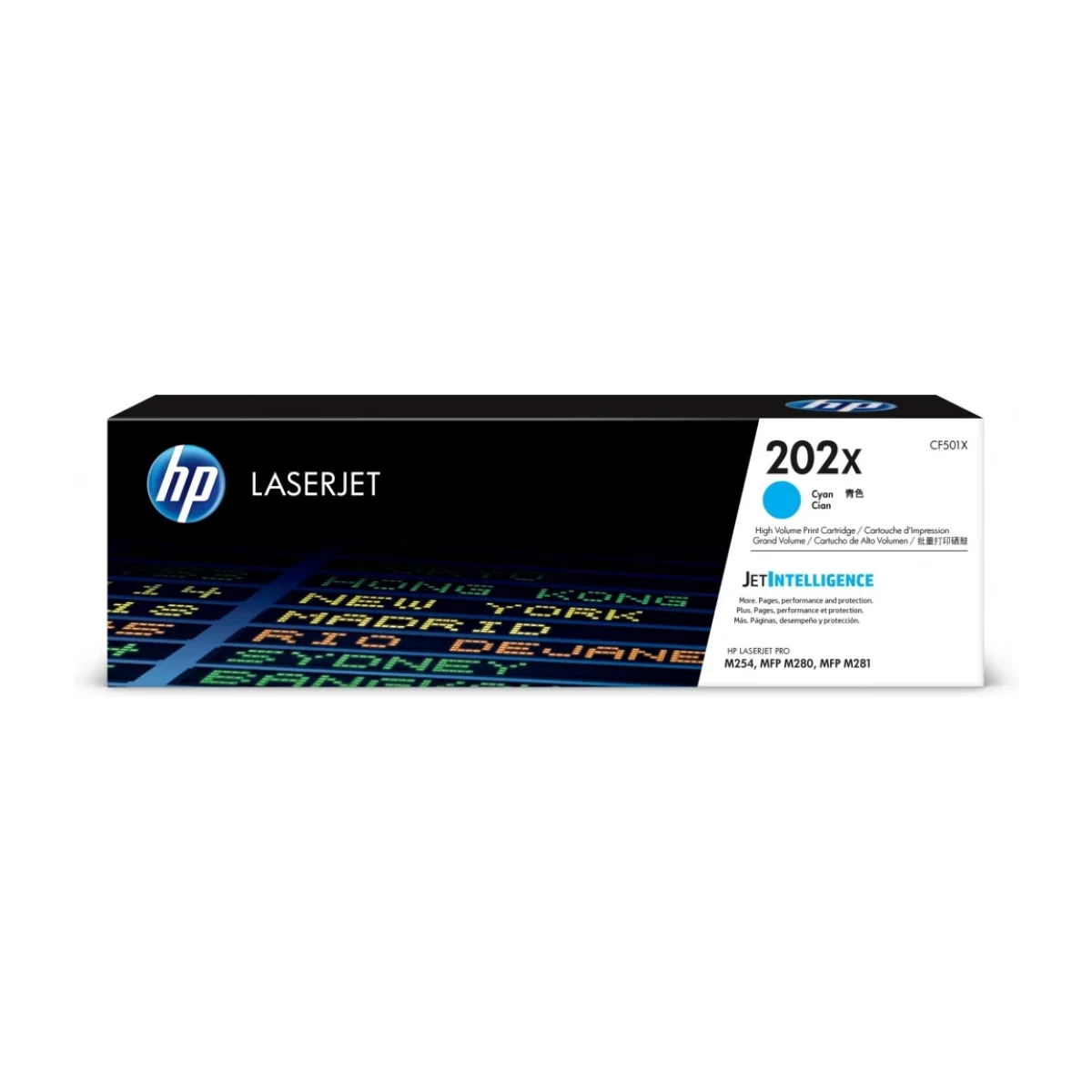 Cartucho De Toner Hp 202X Cian Alto Rendimiento Laserjet Original Cf501X CF501X