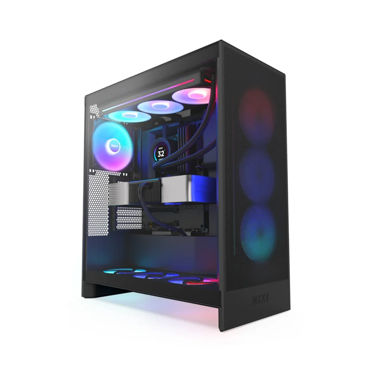 Gabinete Gamer NZXT H7 Flow RGB Media Torre ATXMic CM H72FB R1