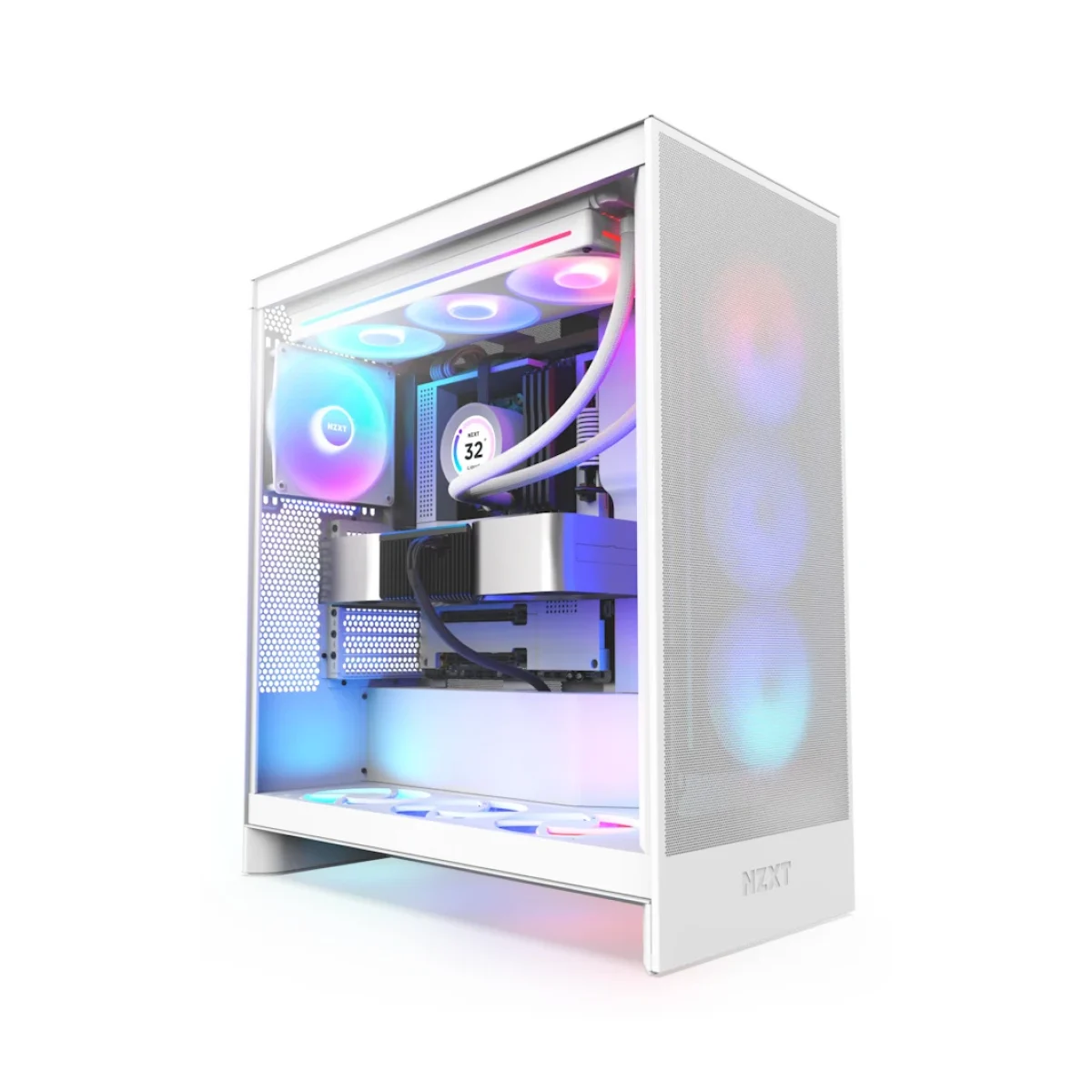 Gabinete Gamer NZXT H7 Flow RGB Media Torre ATXMic CM H72FW R1