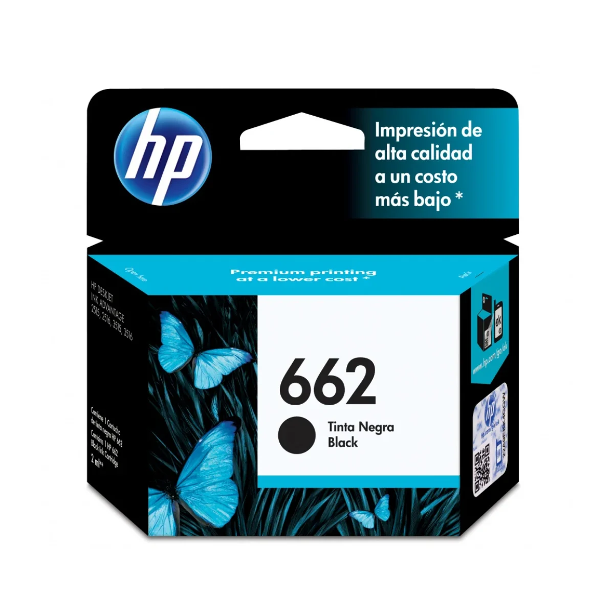 Cartucho de Tinta HP 662 Negra Original CZ103AL CZ103AL