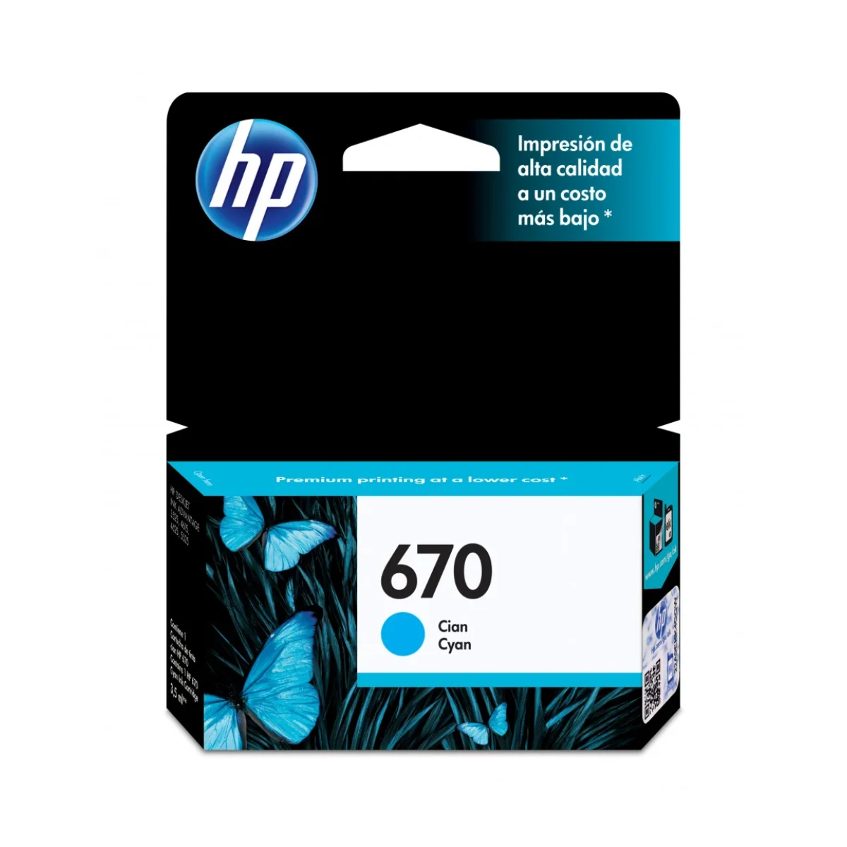 Cartucho de Tinta HP 670 Cian Original CZ114AL CZ114AL