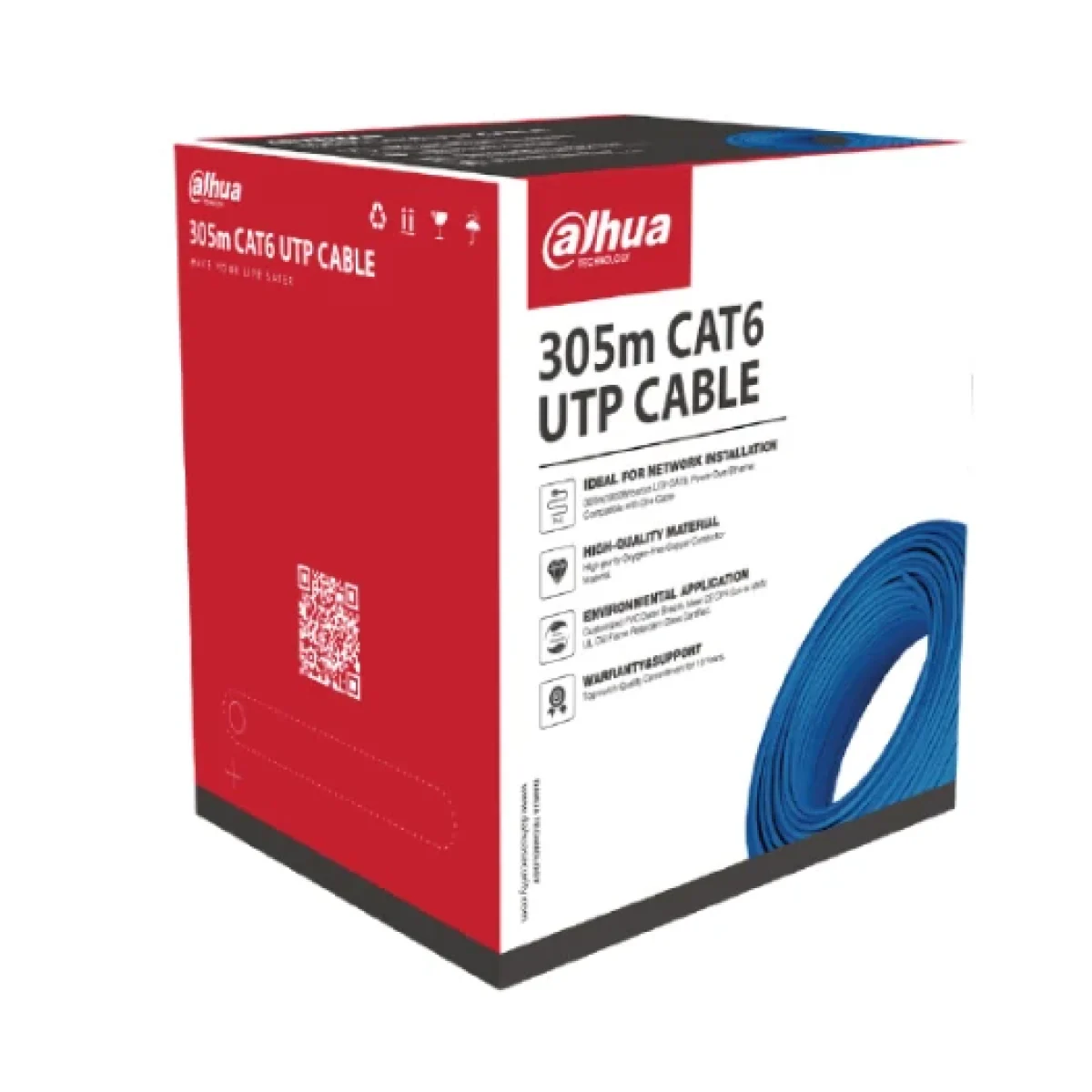 Bobina Dahua PFM920I 6UN C 305M CAT6 UTP Azul DH PFM920I 6UN C