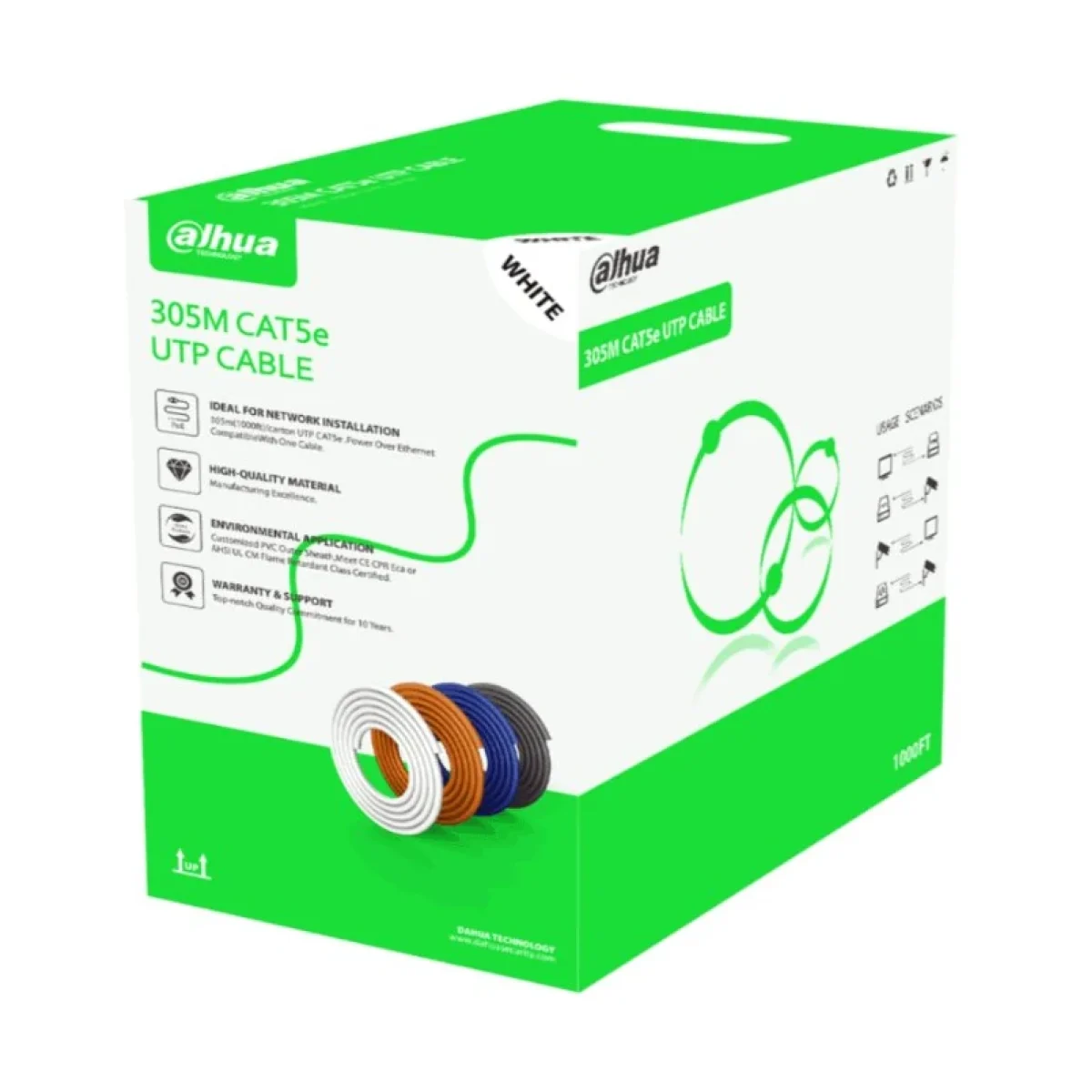 Bobina de Cable Dahua DH PFM922I 5EUN C 305m Cat5e Uso Interior Blanco DH PFM922I 5EUN C