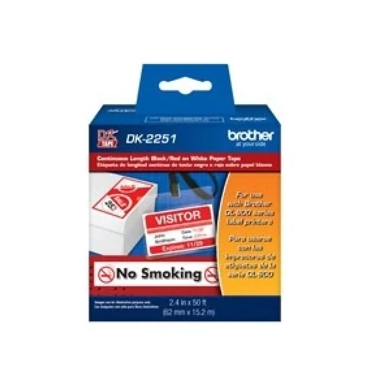 Cinta Brother Dk2251 Texto Negro Y Rojo Sobre Fondo Blanco 62Mm X 15Mts DK2251