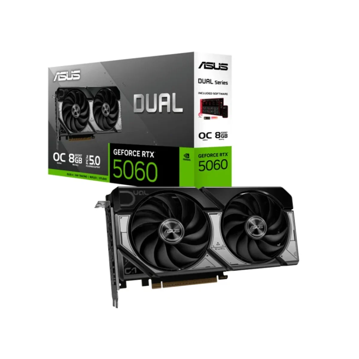 Tarjeta de Video ASUS Dual GeForce RTX 5060 OC Edition 8GB GDDR7 PCI-E 5.0