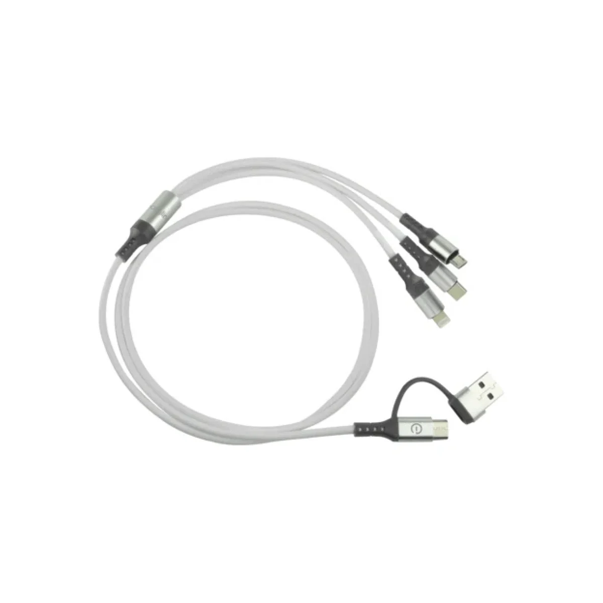 Cable de Carga Easy Line EL 994329 Micro USB Lightning USB C 3A 12Mts Plata EL 994329