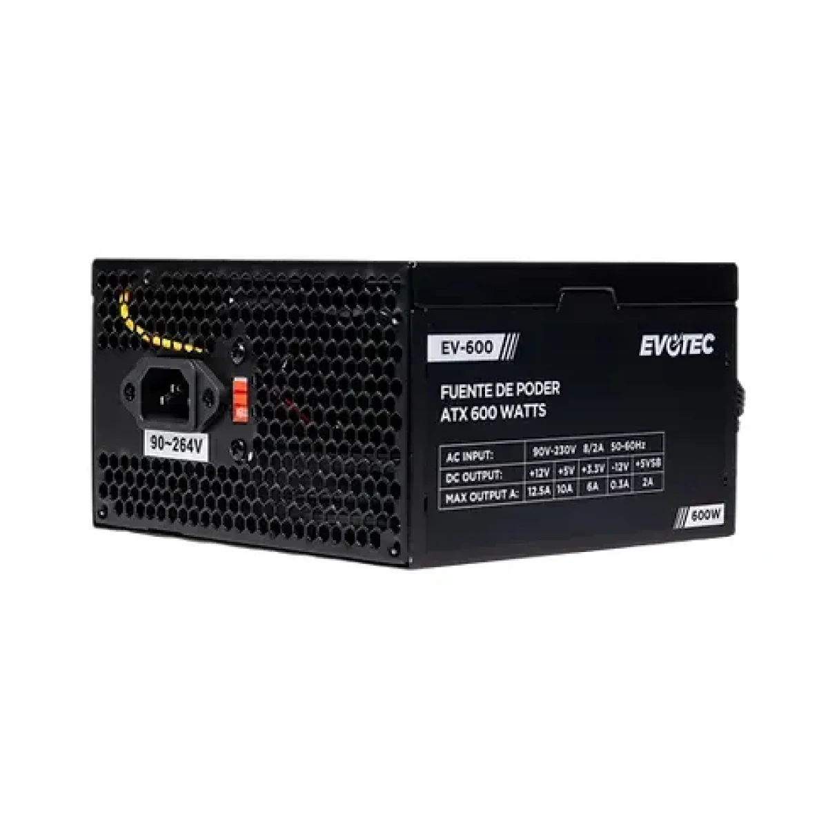 Fuente de Poder Evotec EV 600 600W ATX 24 pin EV 6 EV 600