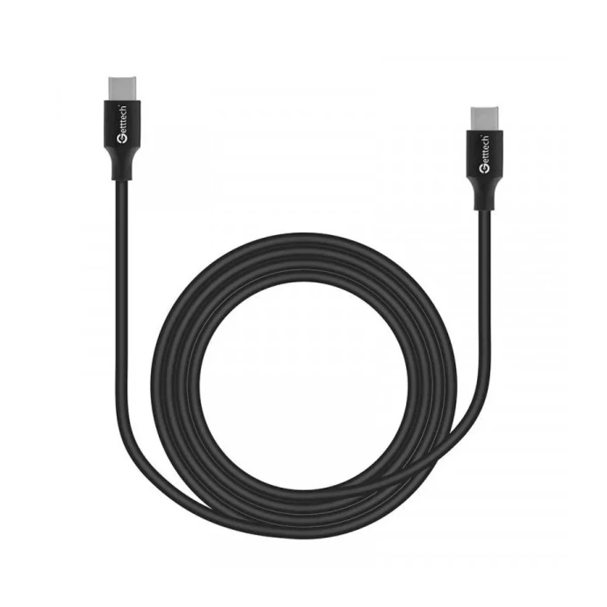 Cable USB C Getttech 2m Macho Negro GCU UCQC 01