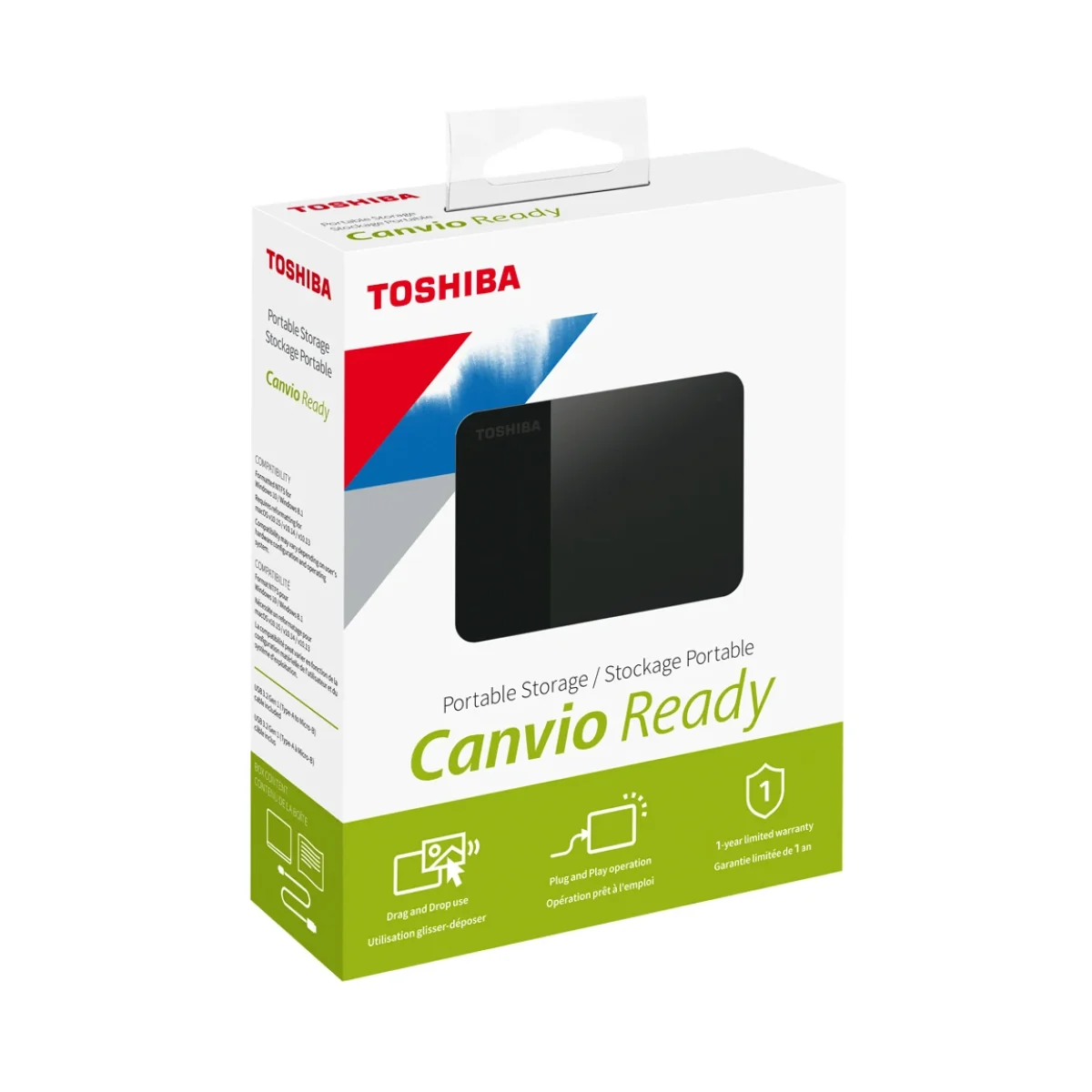 Disco Duro Externo Toshiba Canvio Ready 25 1TB USB 30 Windows Mac Negro HDTP310XK3AA