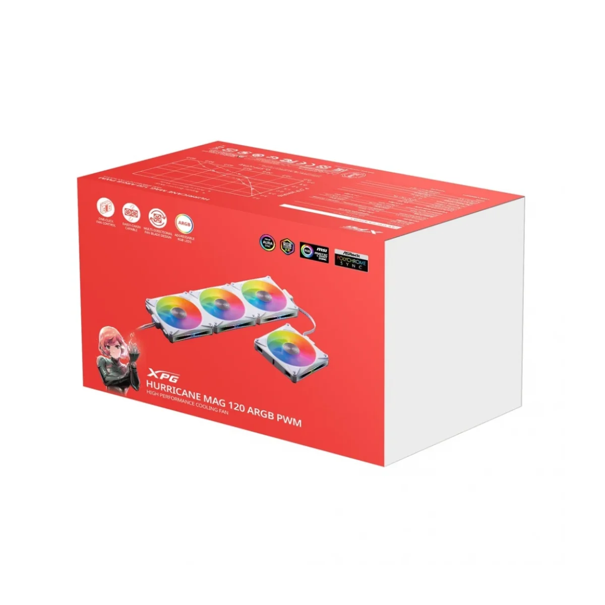 adata ventilador xpg hurricane hurricanemag120argbpwm4c whcww