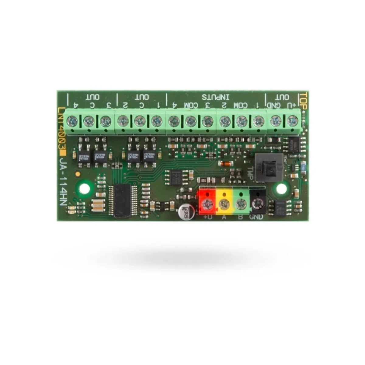 Modulo BUS Jablotron JA 114HN Cuatro Entradas Salidas Ajustables a resistencia EO Maxima longitud de 100m JA 114HN