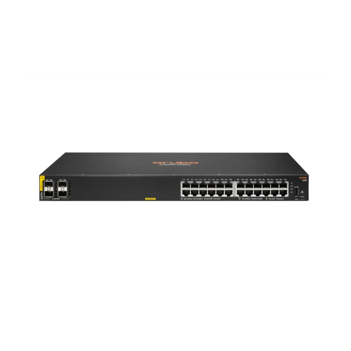 Switch Aruba 6100 24 Puertos Gigabit PoE 4 SFP Gestionado JL677A