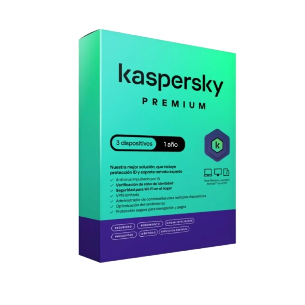 Antivirus Kaspersky Premium 3 Dispositivos 1 Ano Caja KL1047Z5CFS 22