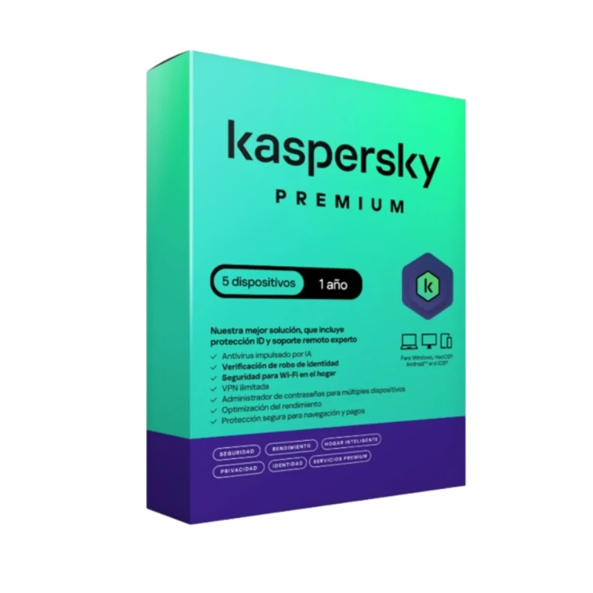 Antivirus Kaspersky Premium 5 Dispositivos 1 Ano Caja KL1047Z5EFS 22