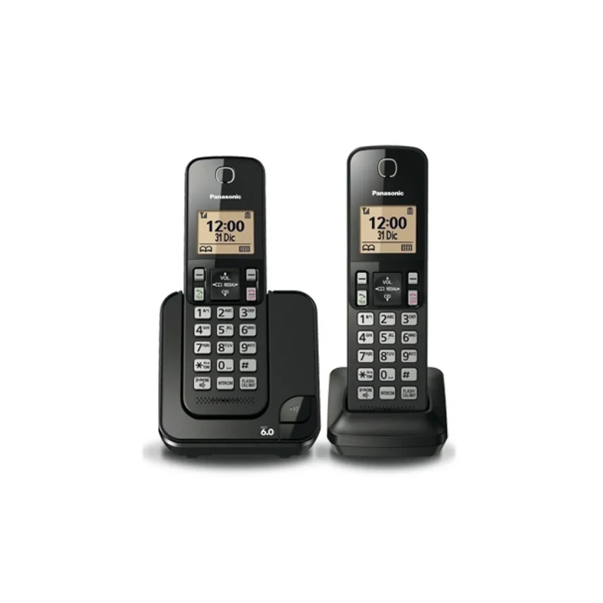 Telefono Inalambrico Panasonic Identificador De Llamadas Boton Para Intercom Negro KX TGC352MEB