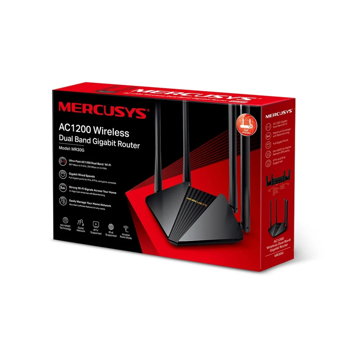 Router MERCUSYS MR30G 24 5GHz 300 867 Mbps 3x RJ 45 4 Antenas MR30G