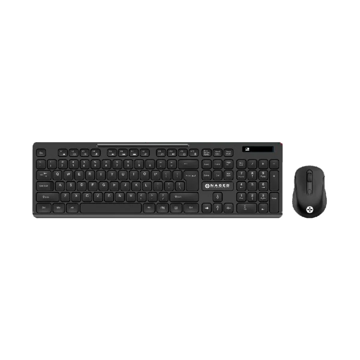 Kit De Teclado Y Mouse Naceb Na 0123 Inalambrico Receptor Usb Espanol Negro NA 0123