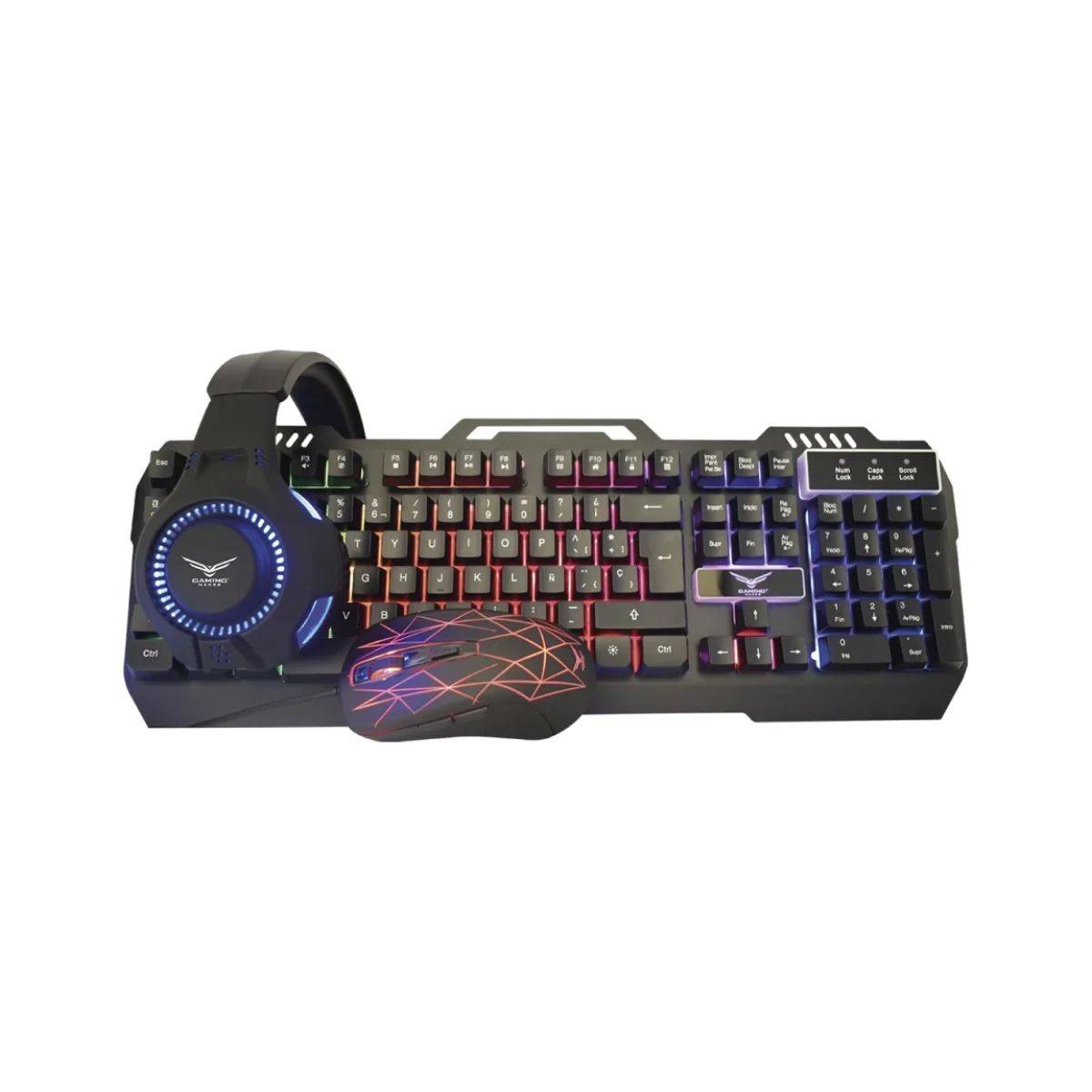 Kit Gamer Naceb Technology 4 En 1 Teclado Mouse Diadema Mouse Pad Alambrico Espanol NA 0925