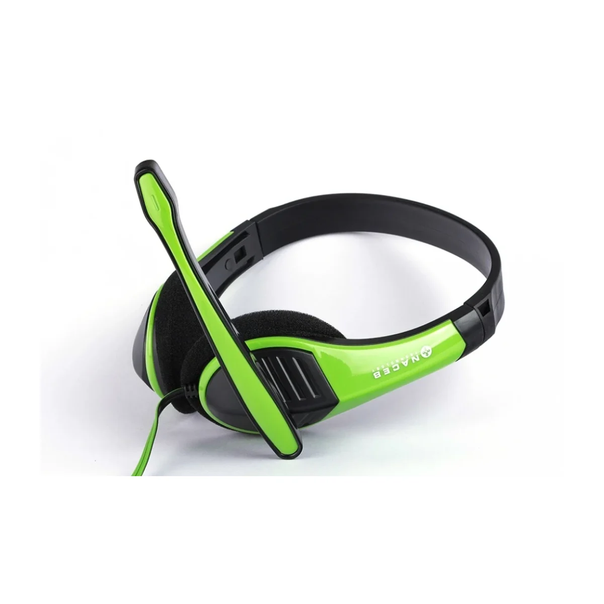 Audifonos NACEB Technology 35mm Microfono Verde Negro NA 589VE