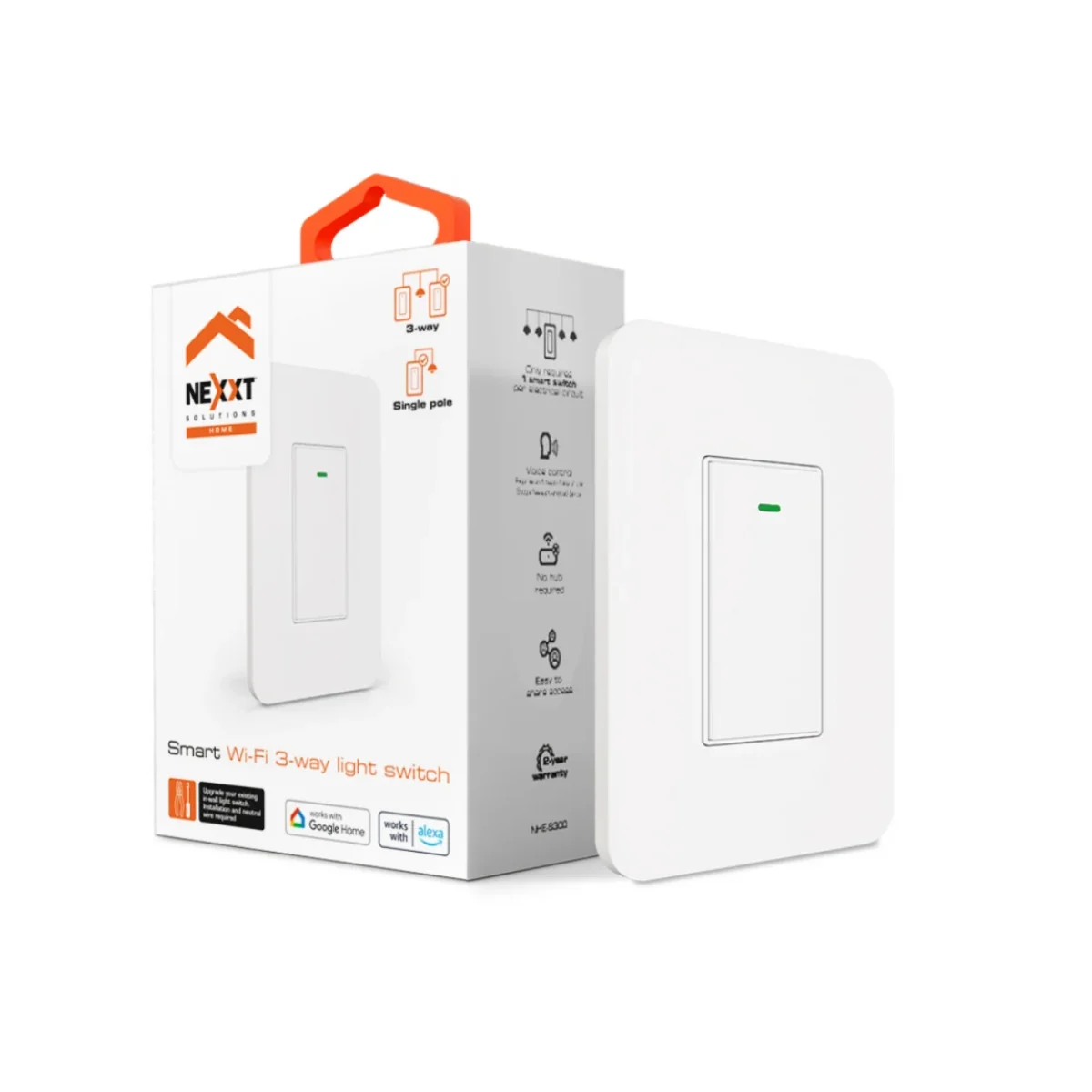 Interruptor Nexxt NHE S300 3 Vias Wi Fi Blanco NHE NHE S300