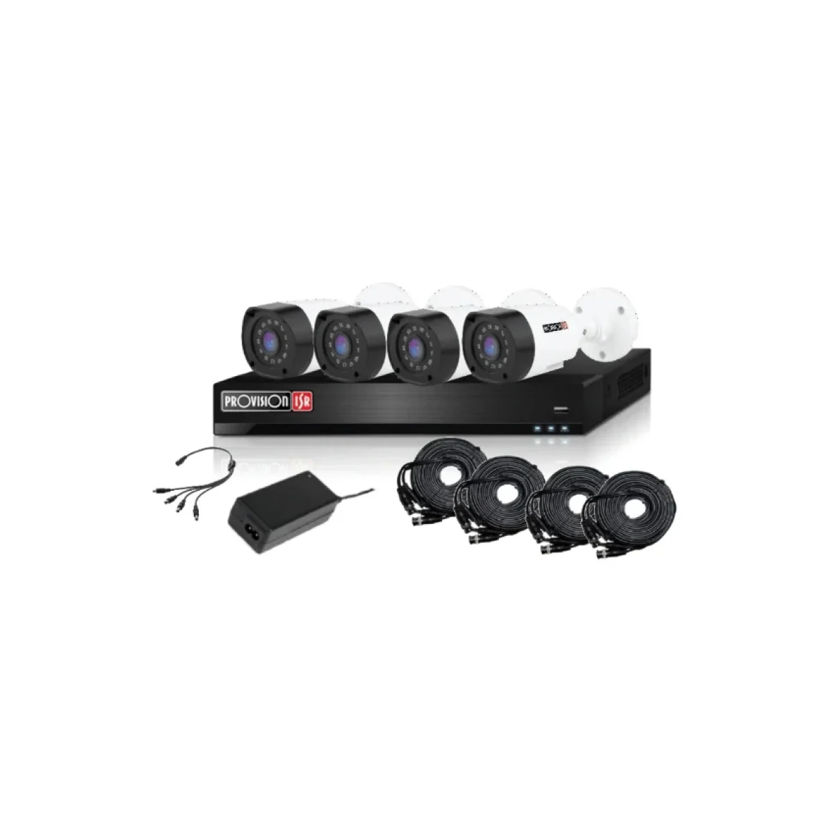 Kit de Vigilancia Provision ISR DVR 4 Camaras Fuente Divisor Cables PAK4LIGHTCC2MP 28