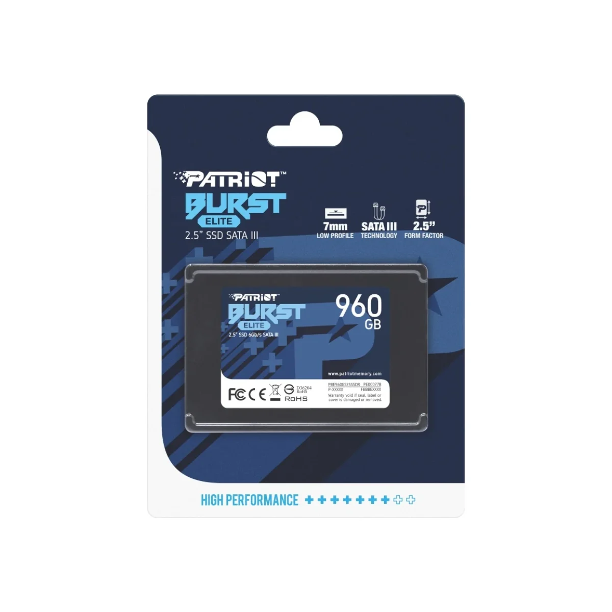 Unidad de Estado Solido PATRIOT Burst Elite 25 960GB SATA 3 PBE960GS25SSDR