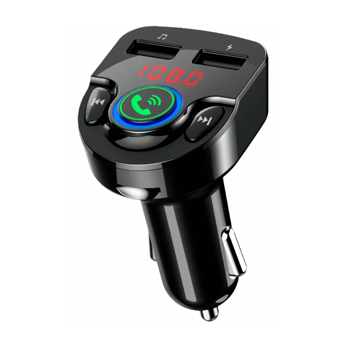 Transmisor Bluetooth Perfect Choice con 2 Puertos USB y Pantalla - Modelo PC-331148